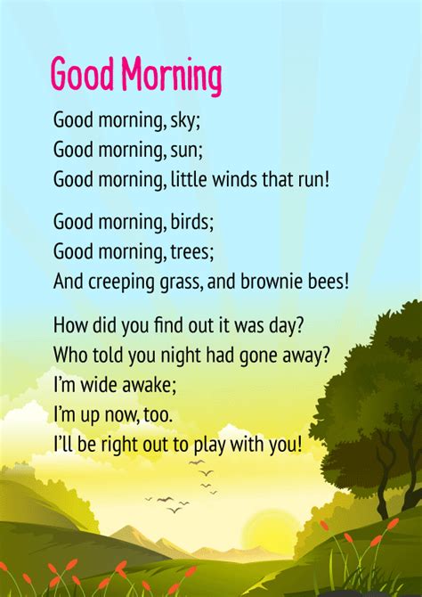 in the morning rhyme|what rhymes with good morning.